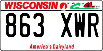 WI license plate 863XWR