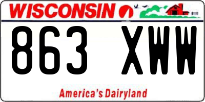 WI license plate 863XWW
