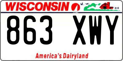 WI license plate 863XWY