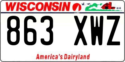 WI license plate 863XWZ