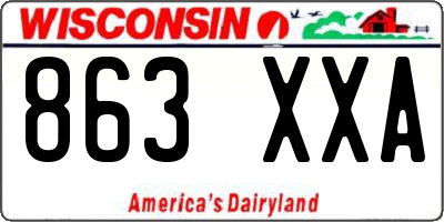 WI license plate 863XXA