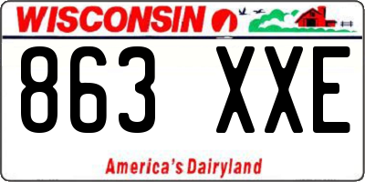WI license plate 863XXE