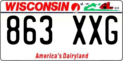 WI license plate 863XXG