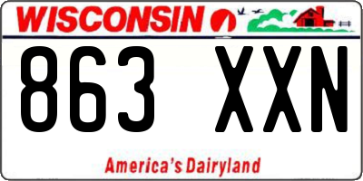 WI license plate 863XXN