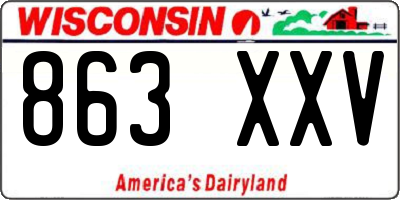 WI license plate 863XXV