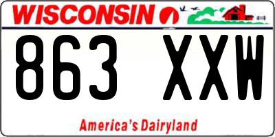 WI license plate 863XXW