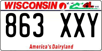 WI license plate 863XXY