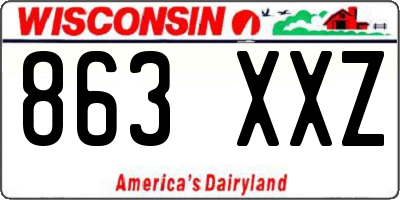WI license plate 863XXZ