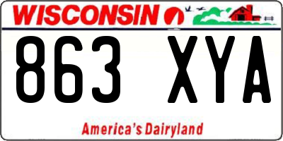 WI license plate 863XYA