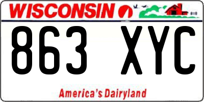 WI license plate 863XYC