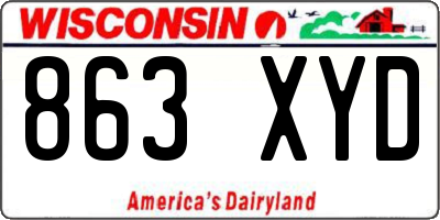 WI license plate 863XYD