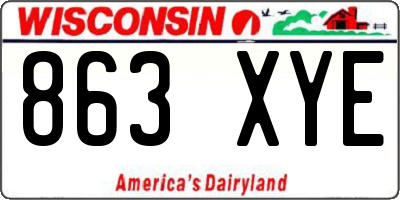 WI license plate 863XYE