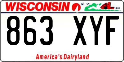 WI license plate 863XYF