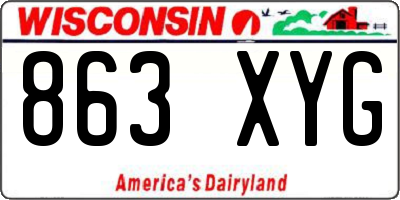 WI license plate 863XYG