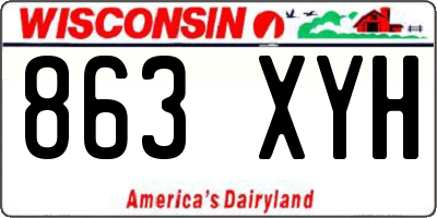 WI license plate 863XYH