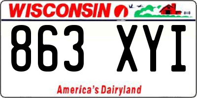 WI license plate 863XYI
