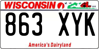 WI license plate 863XYK