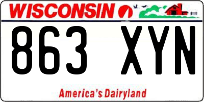 WI license plate 863XYN