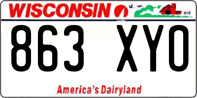 WI license plate 863XYO