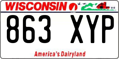 WI license plate 863XYP