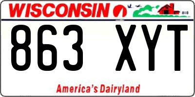 WI license plate 863XYT