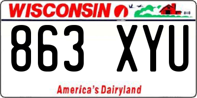 WI license plate 863XYU