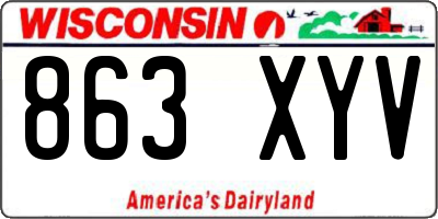 WI license plate 863XYV