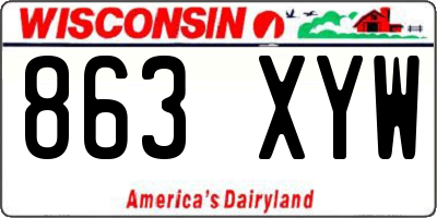 WI license plate 863XYW