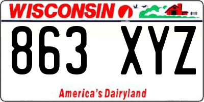 WI license plate 863XYZ