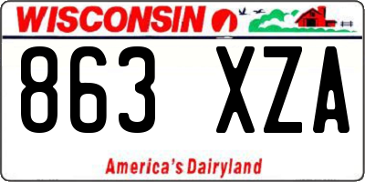 WI license plate 863XZA