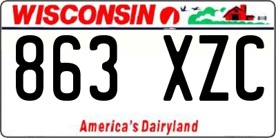 WI license plate 863XZC