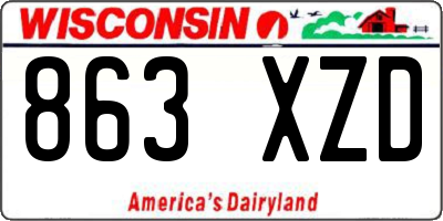 WI license plate 863XZD