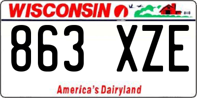 WI license plate 863XZE