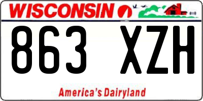 WI license plate 863XZH