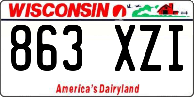 WI license plate 863XZI