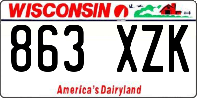 WI license plate 863XZK