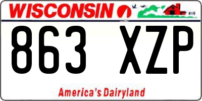 WI license plate 863XZP