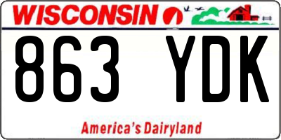 WI license plate 863YDK