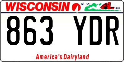 WI license plate 863YDR