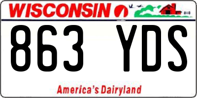 WI license plate 863YDS