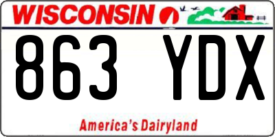 WI license plate 863YDX