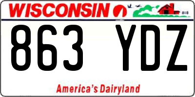 WI license plate 863YDZ