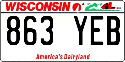 WI license plate 863YEB