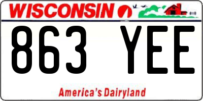 WI license plate 863YEE