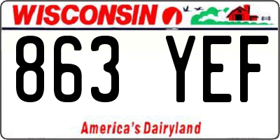 WI license plate 863YEF