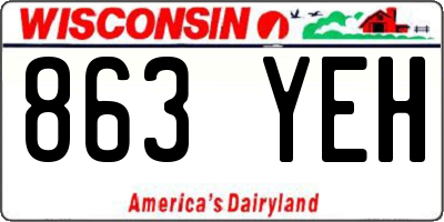 WI license plate 863YEH