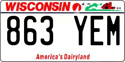 WI license plate 863YEM