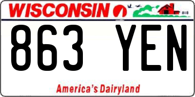 WI license plate 863YEN