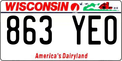 WI license plate 863YEO
