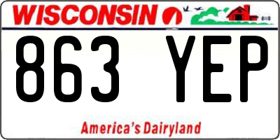WI license plate 863YEP